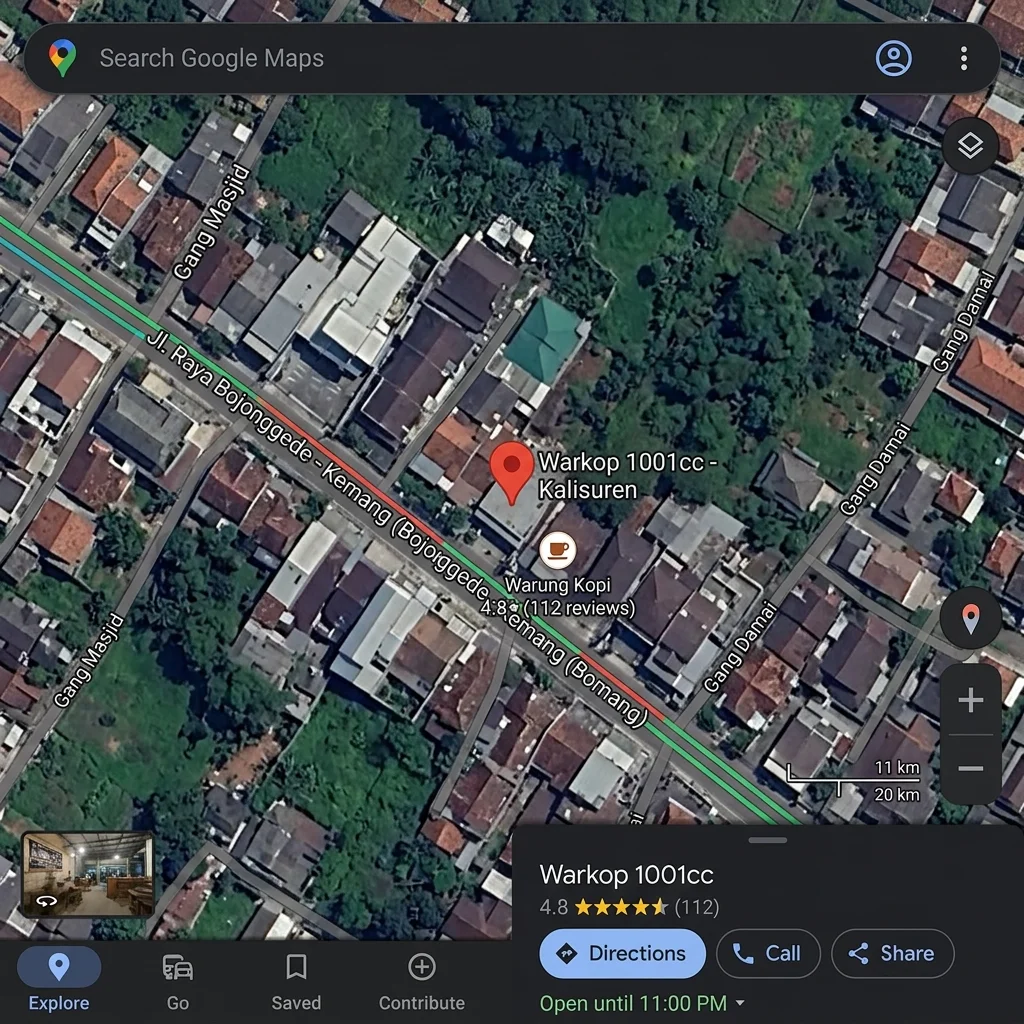 Peta Lokasi Warkop 1001cc
